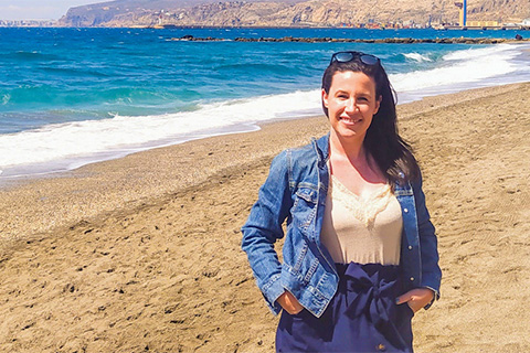  Alumna Brenna O'Neill on the beach in Almeria, Spain. Photos courtesy Brenna O'Neill 