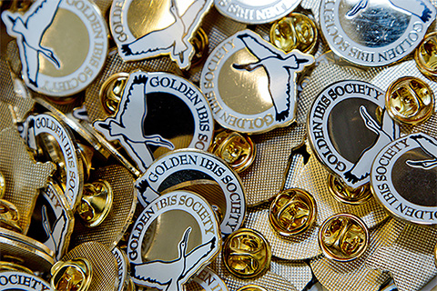 The Golden Ibis Society pins