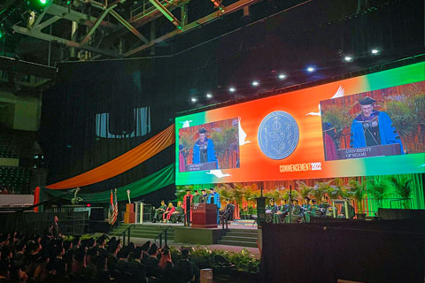 Commencement exercises will take place from May 11 through May 13 at the Watsco Center. Seven ceremonies will celebrate more than 4,200 graduates.
