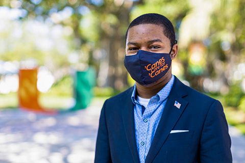  Paul Douillon was recently named a 2021 Frederick Douglass Global Fellow. Photo: Evan Garcia/University of Miami 