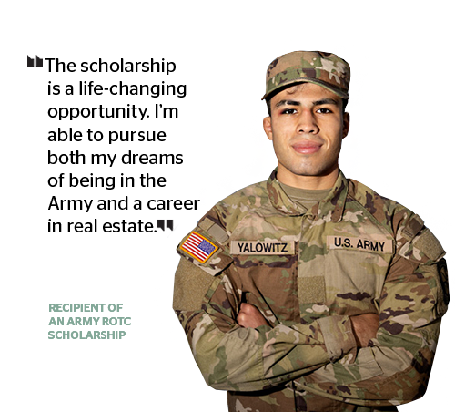 Austin Yalowitz, Recipient of an Army ROTC scholarship