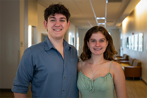 Logan and Hannah Beatty are the first siblings at the University of Miami to receive the distinguished Stamps Scholars merit scholarship. Photo: Matthew Rembold/University of Miami